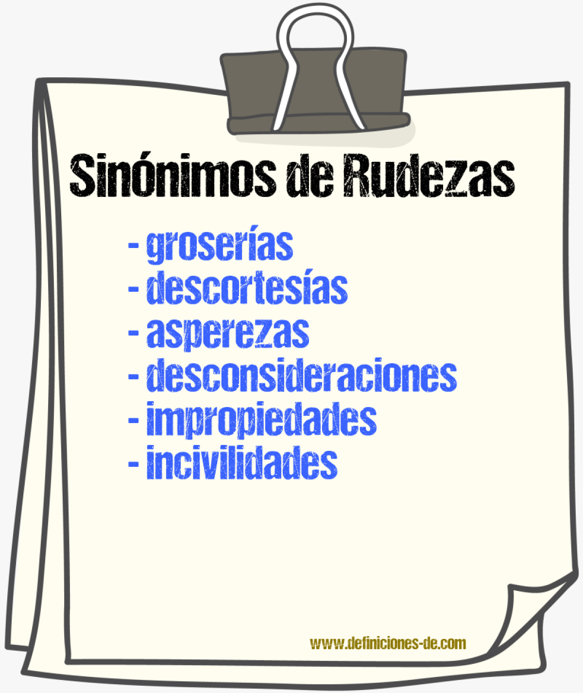 Sinónimos de rudezas