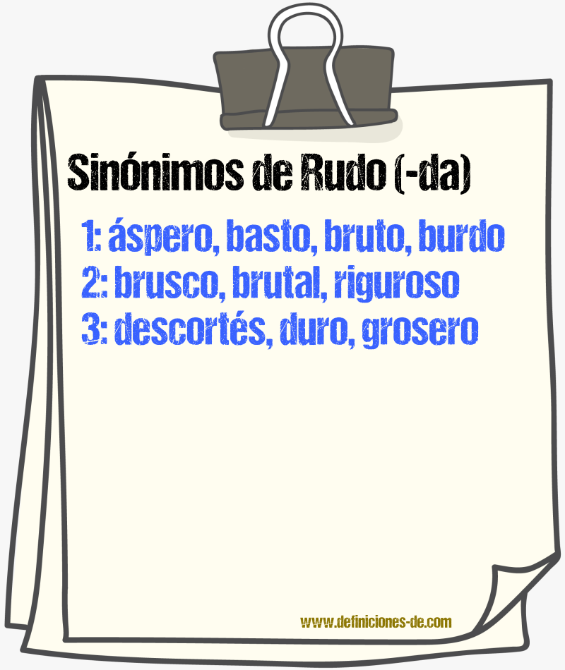 Sinnimos de rudo