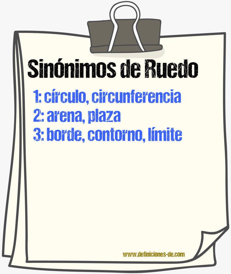 Sinnimos de ruedo