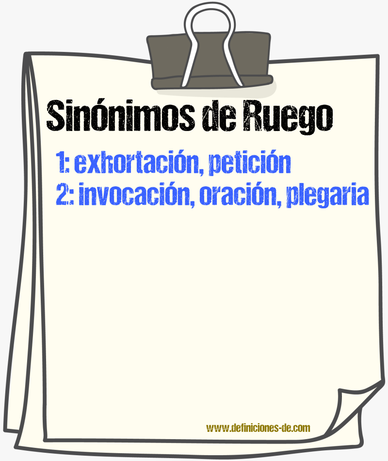 Sinnimos de ruego