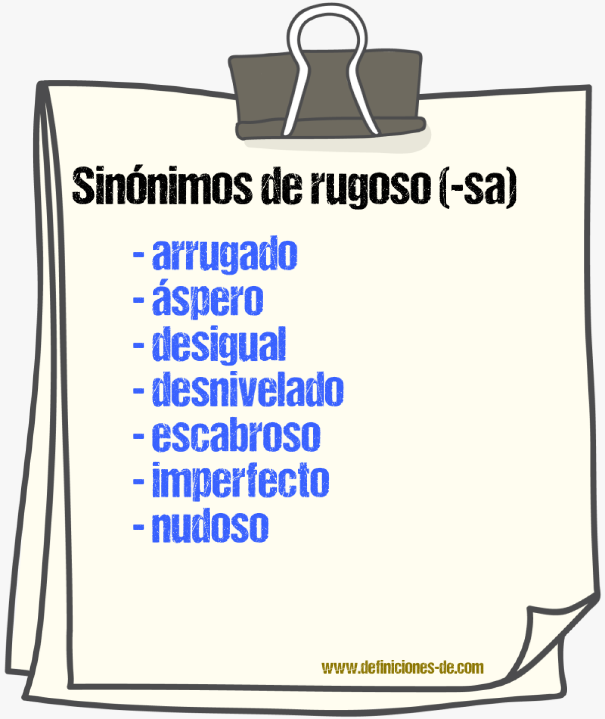 Sinnimos de rugoso