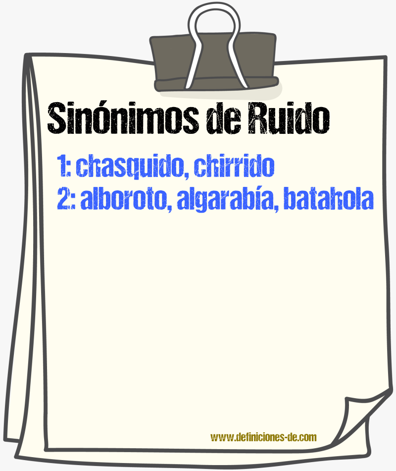 Sinnimos de ruido