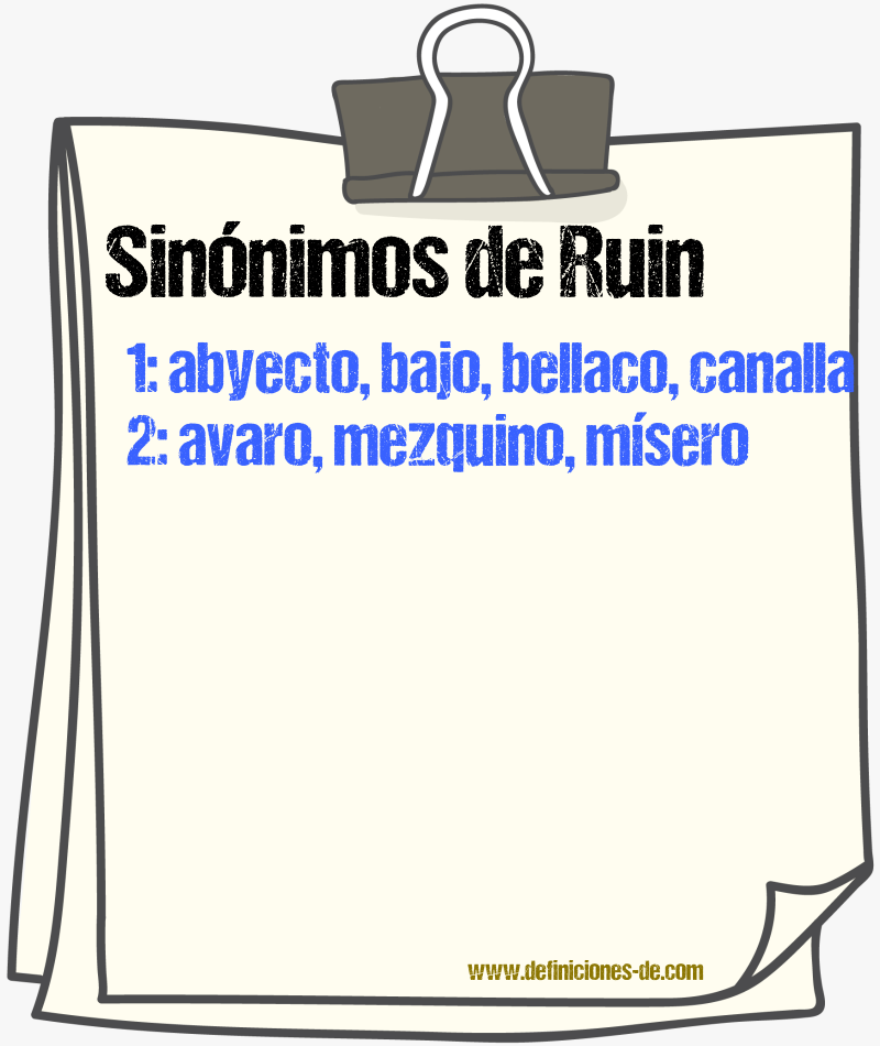 Sinnimos de ruin