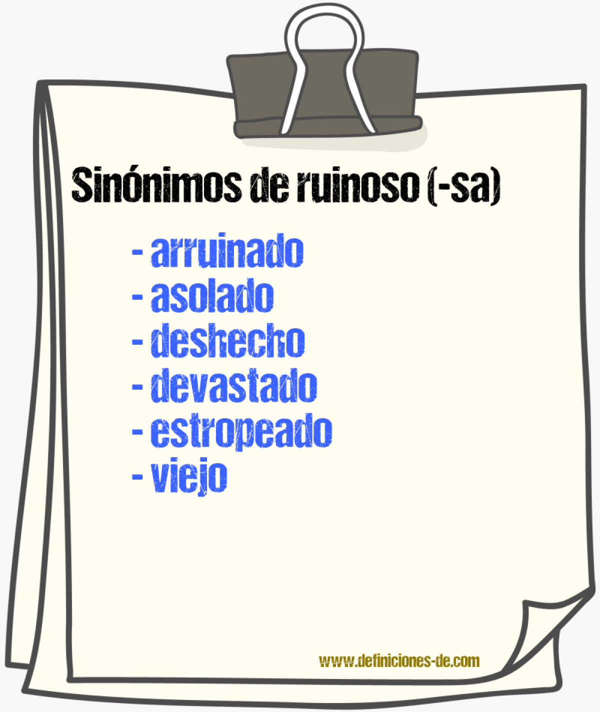 Sinnimos de ruinoso