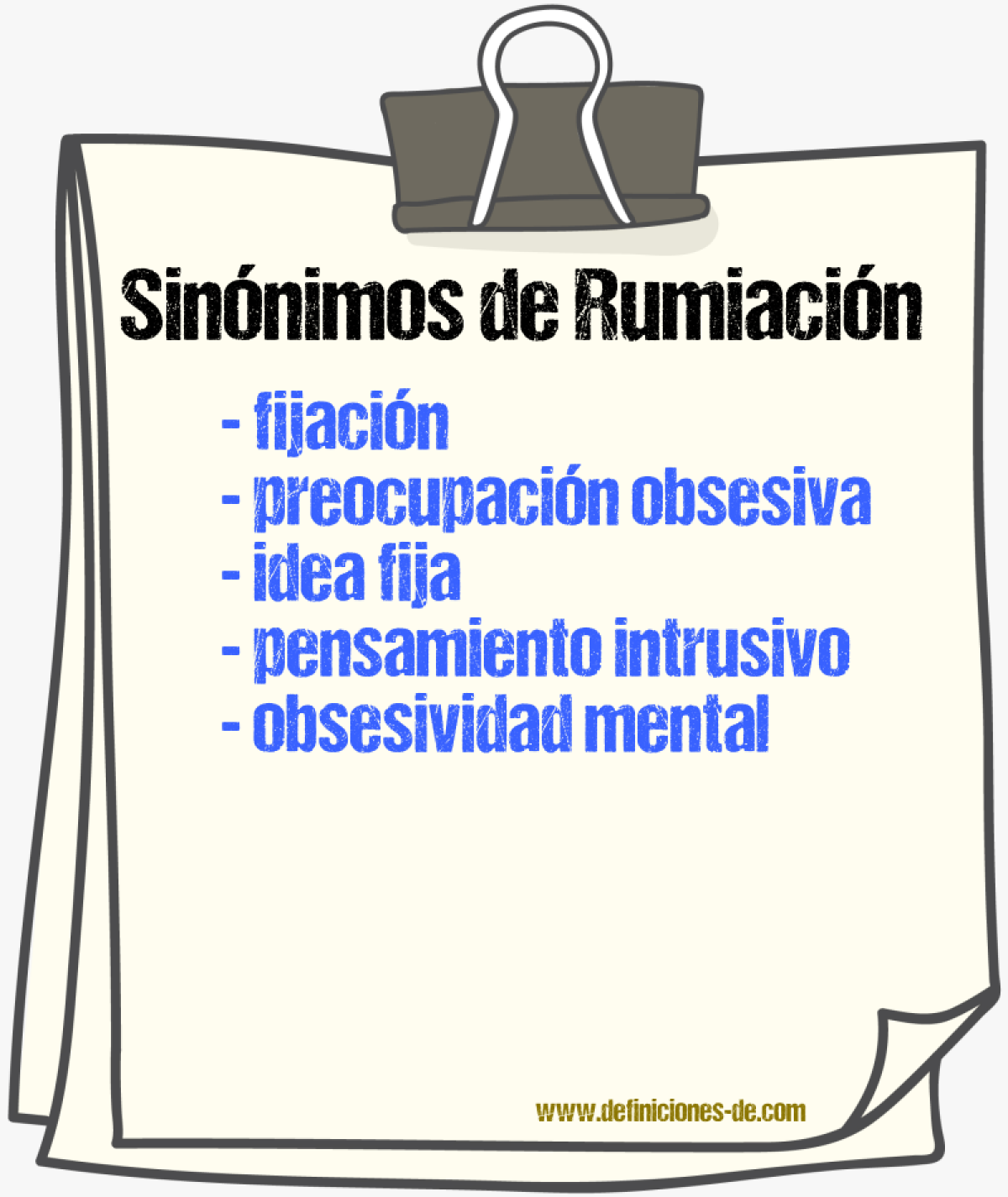 Sinónimos de rumiación