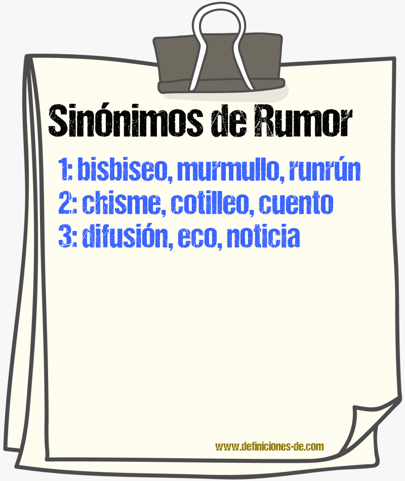 Sinónimos de rumor