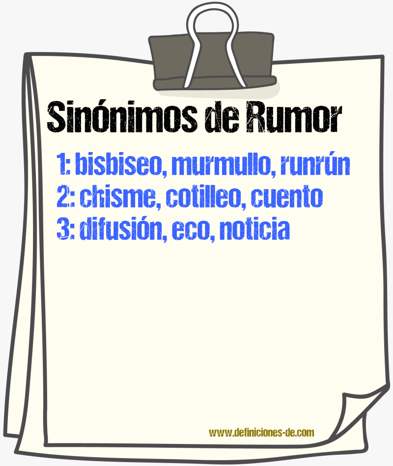 Sinnimos de rumor