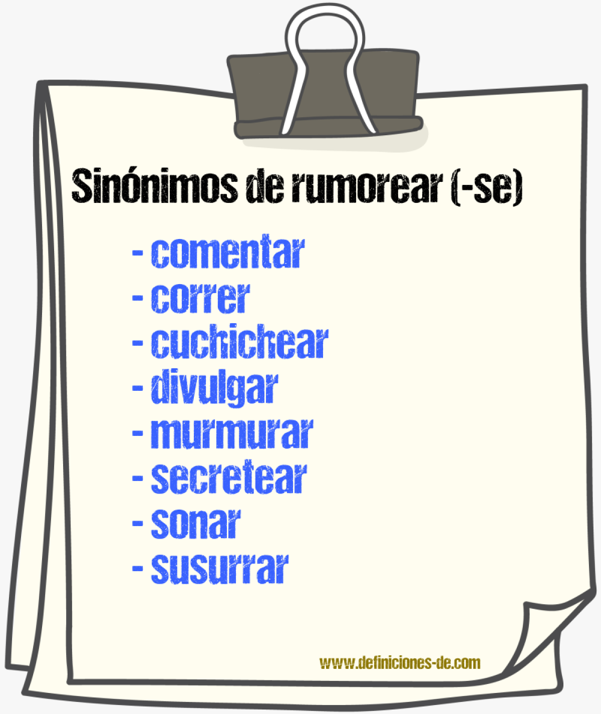 Sinnimos de rumorear