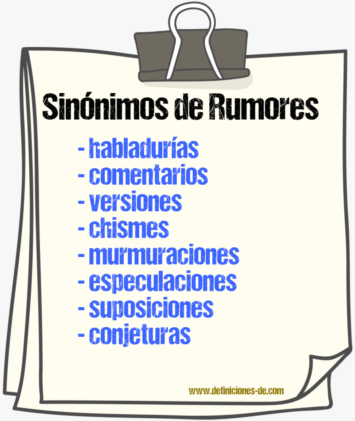 Sinónimos de rumores