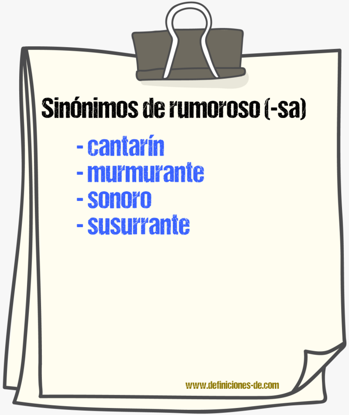 Sinnimos de rumoroso