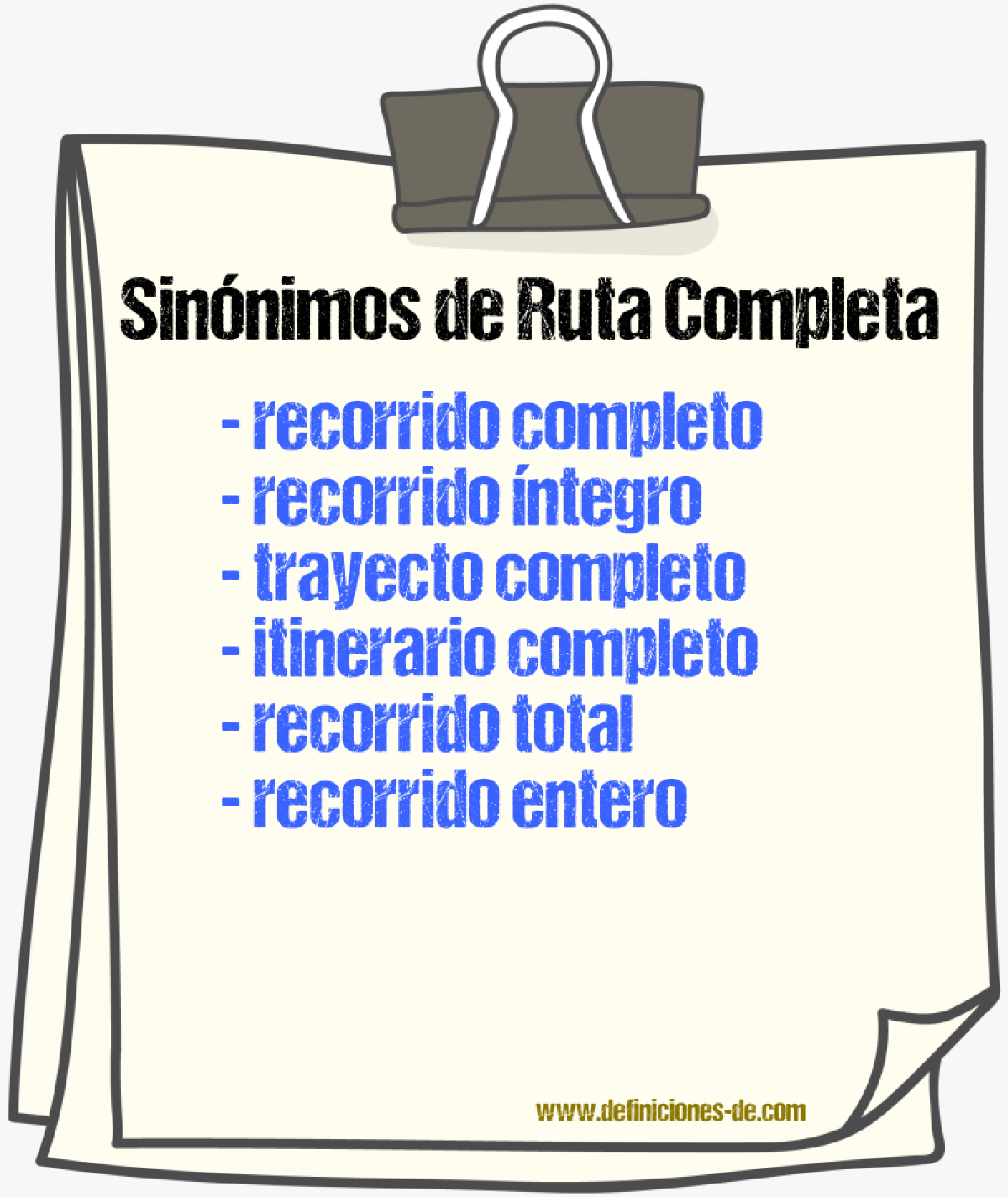 Sinónimos de ruta completa