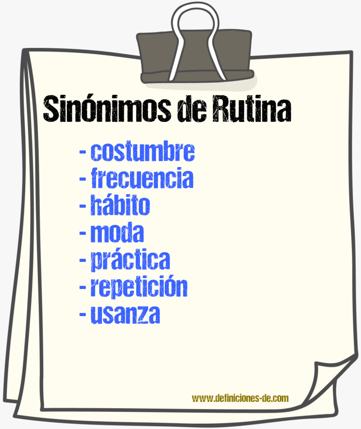 Sinnimos de rutina