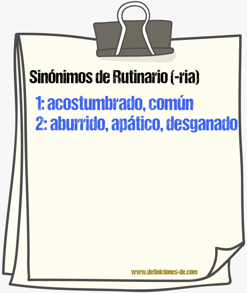 Sinnimos de rutinario