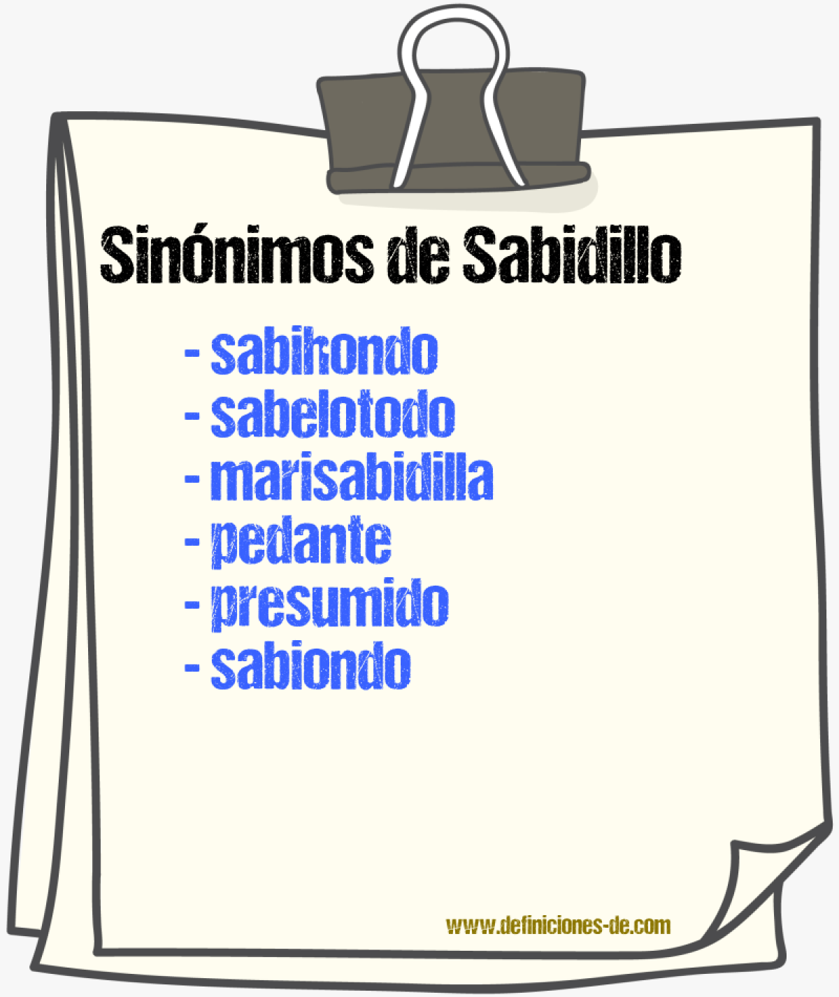 Sinnimos de sabidillo