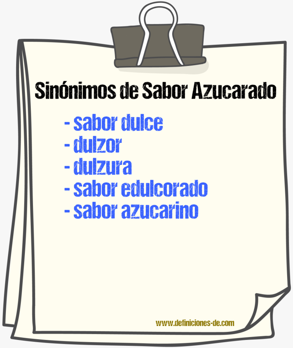 Sinónimos de sabor azucarado