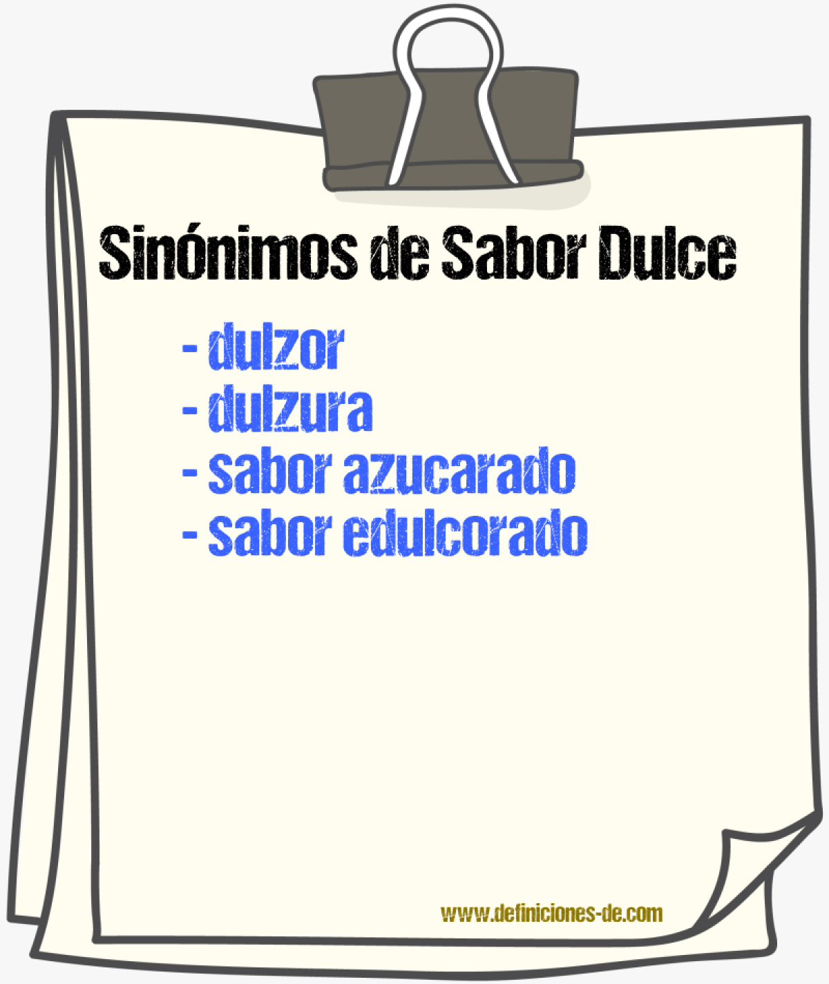 Sinónimos de sabor dulce
