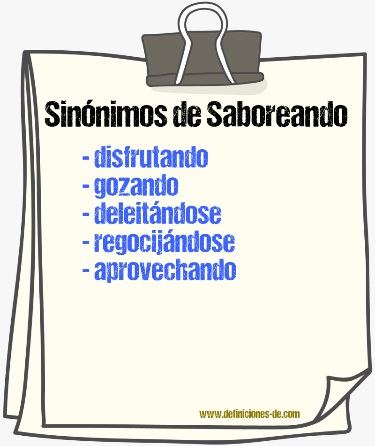 Sinónimos de saboreando