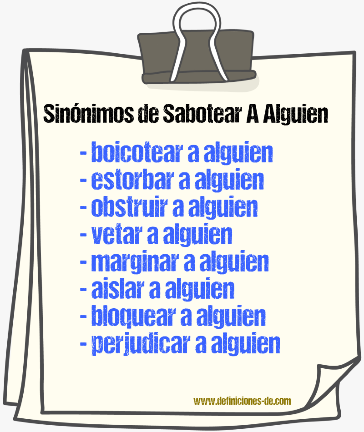 Sinónimos de sabotear a alguien