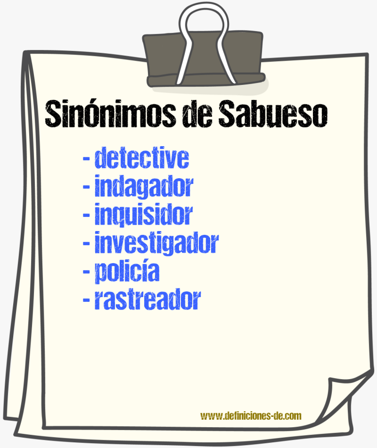 Sinnimos de sabueso