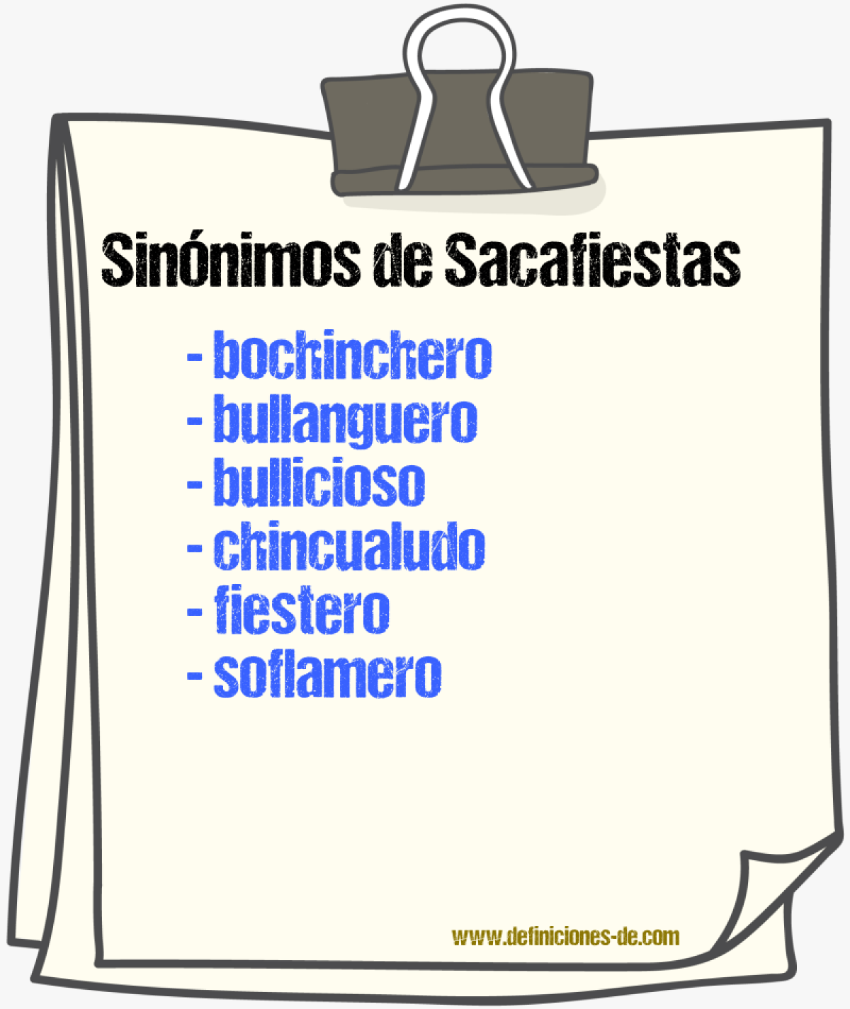 Sinnimos de sacafiestas