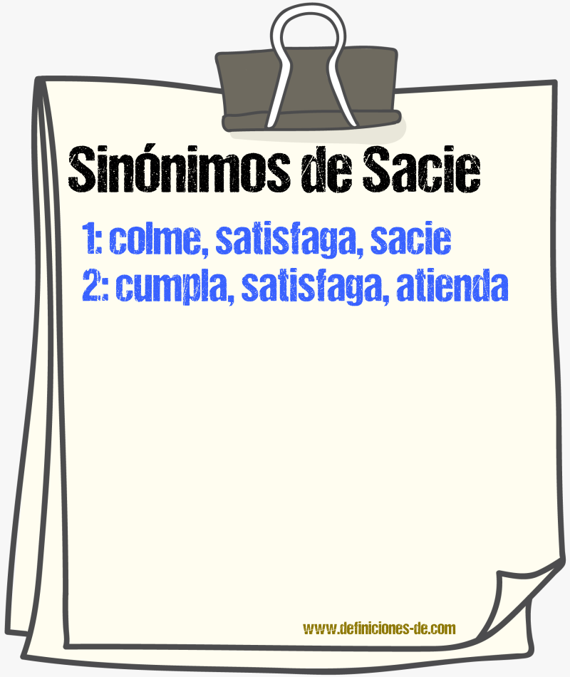 Sinónimos de sacie