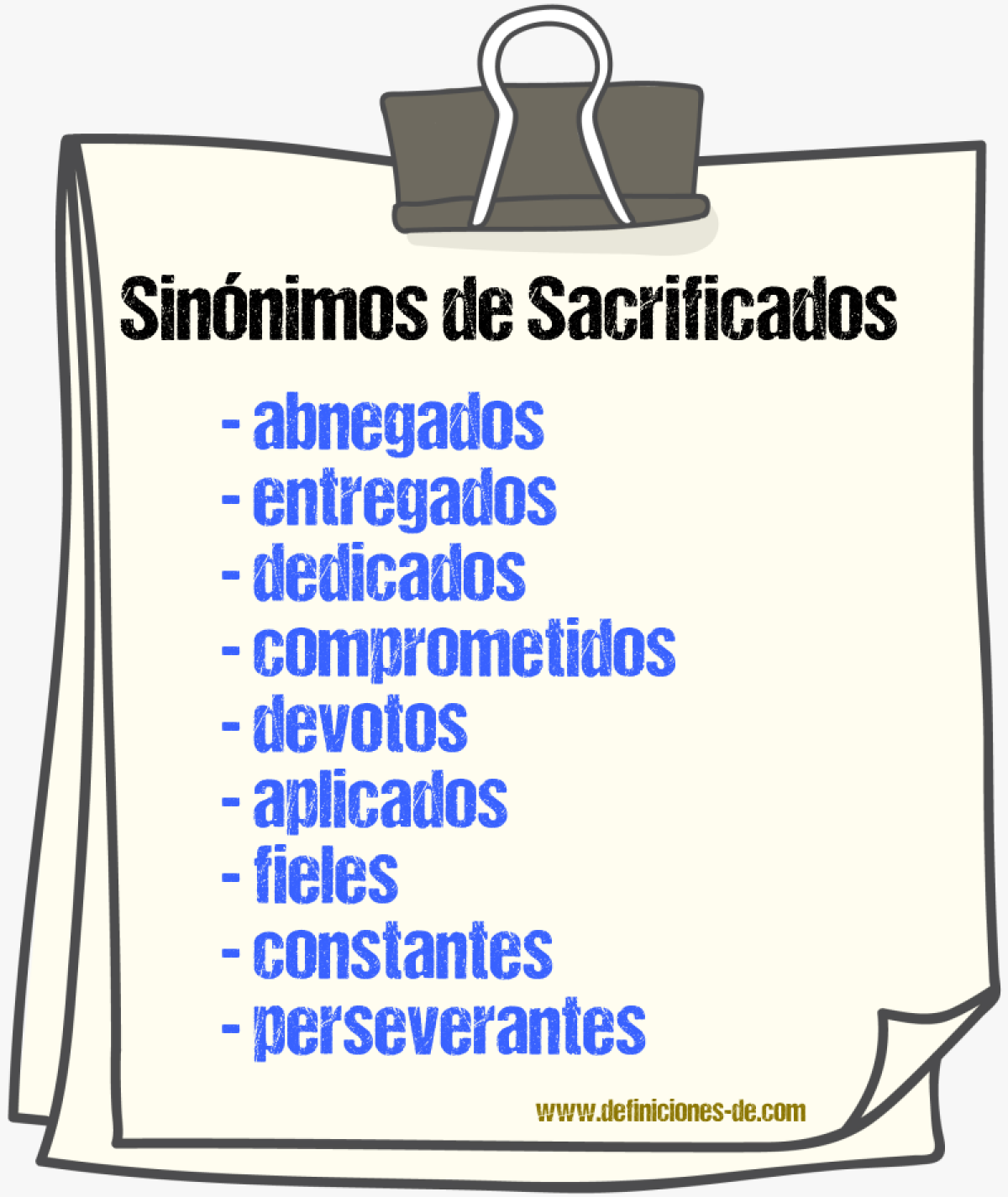 Sinónimos de sacrificados
