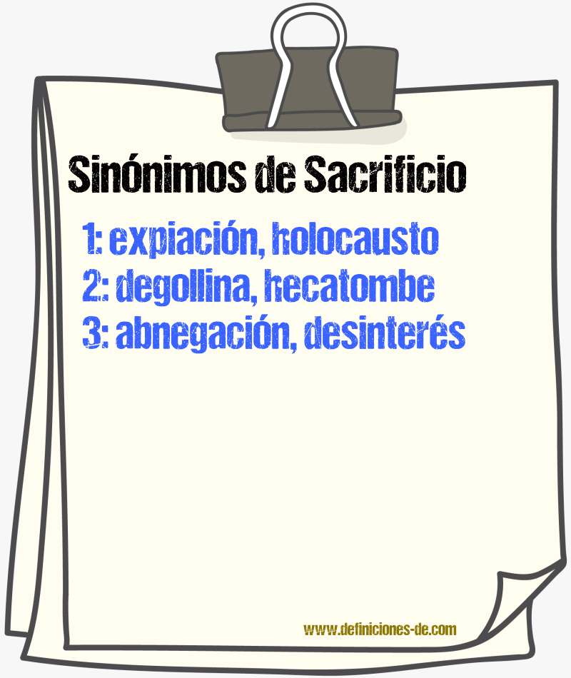 Sinnimos de sacrificio