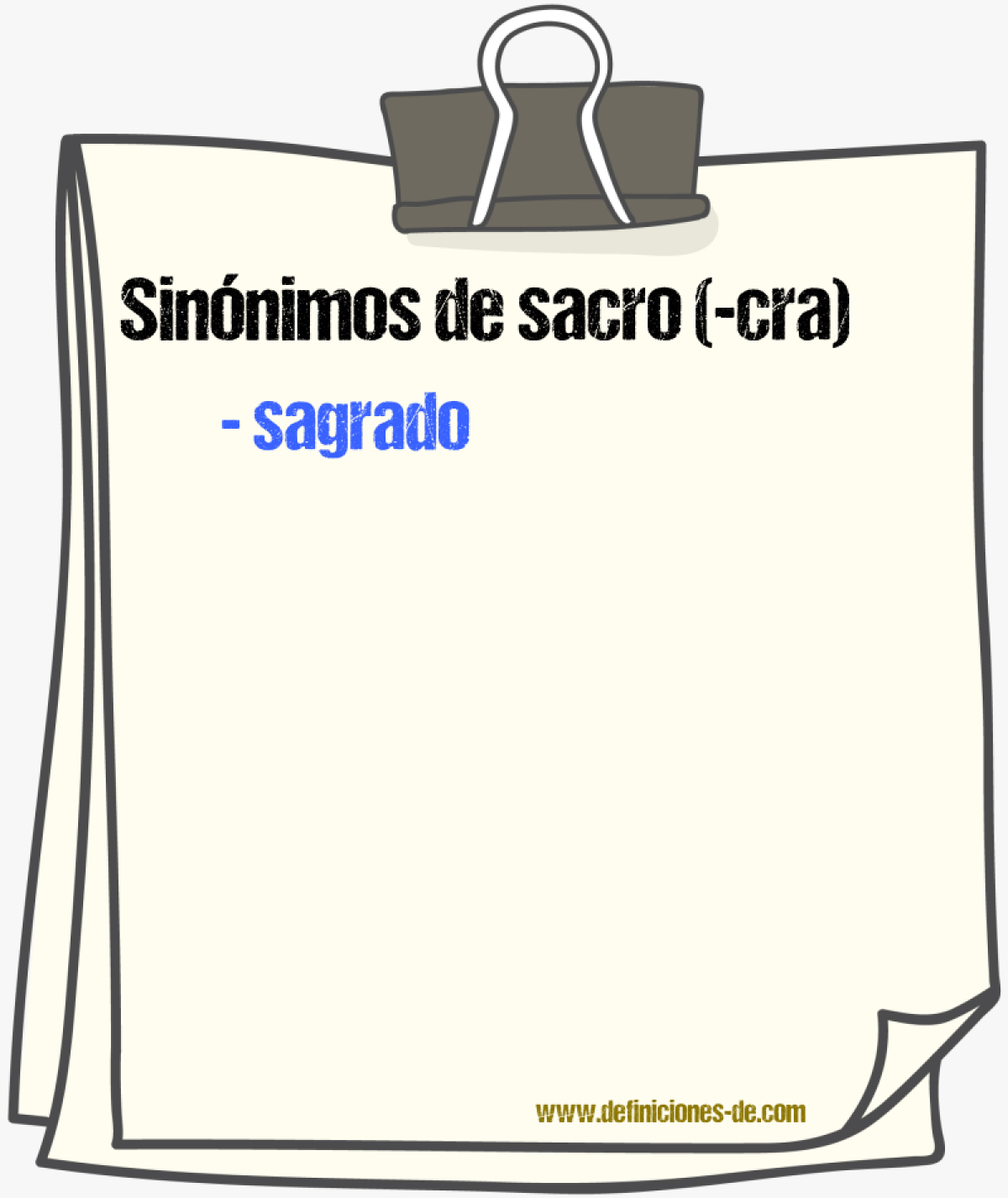 Sinnimos de sacro