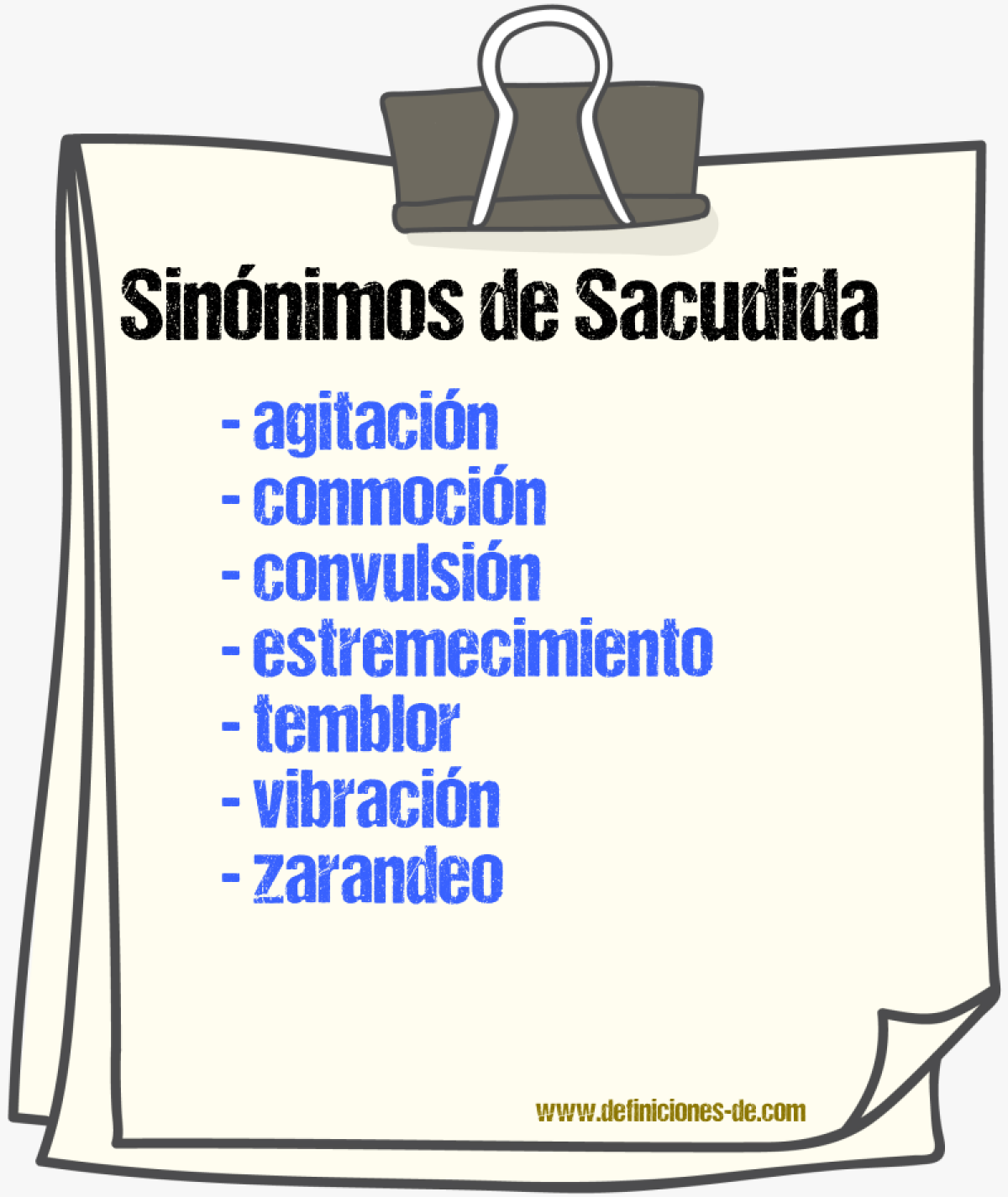 Sinnimos de sacudida