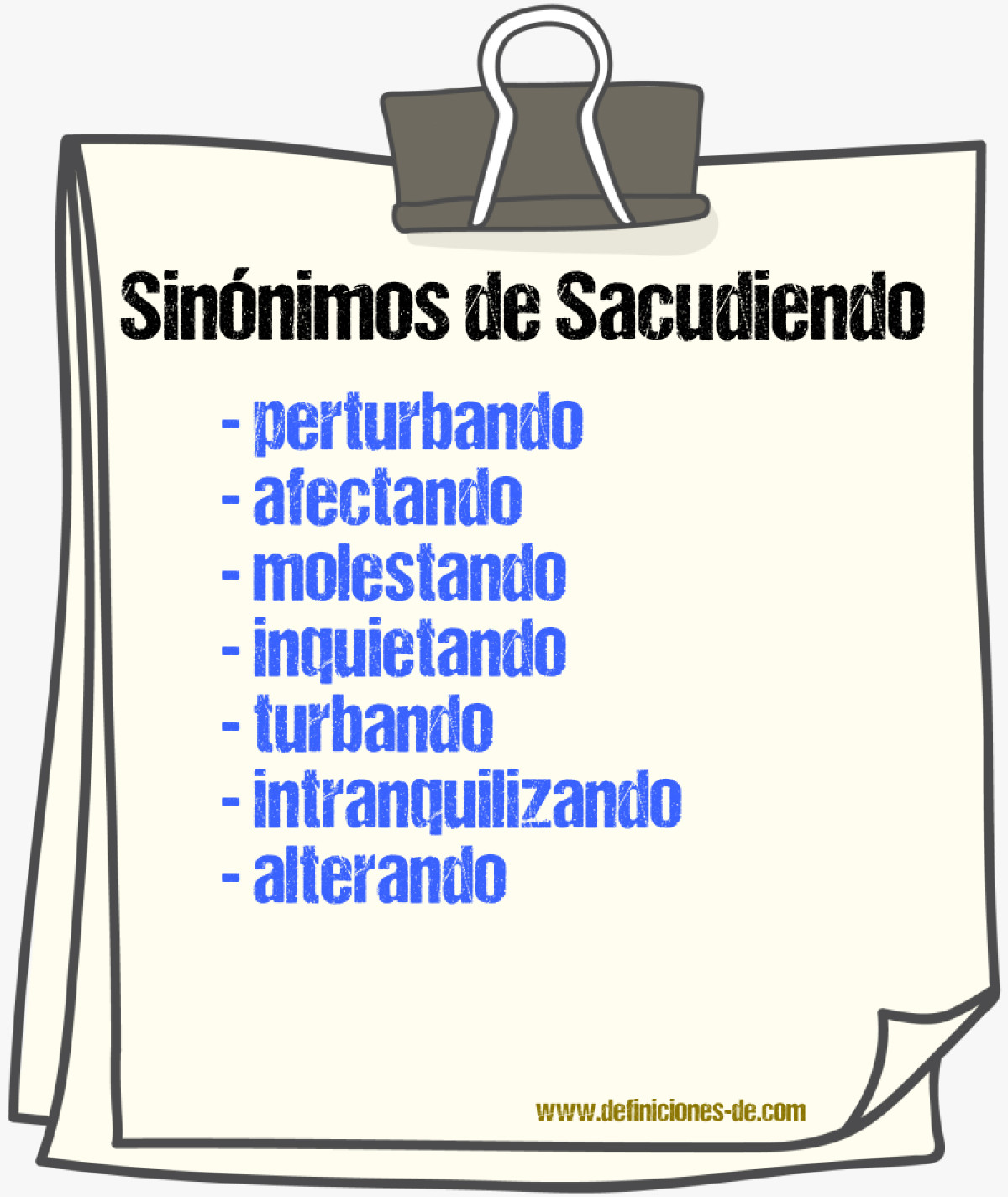 Sinónimos de sacudiendo