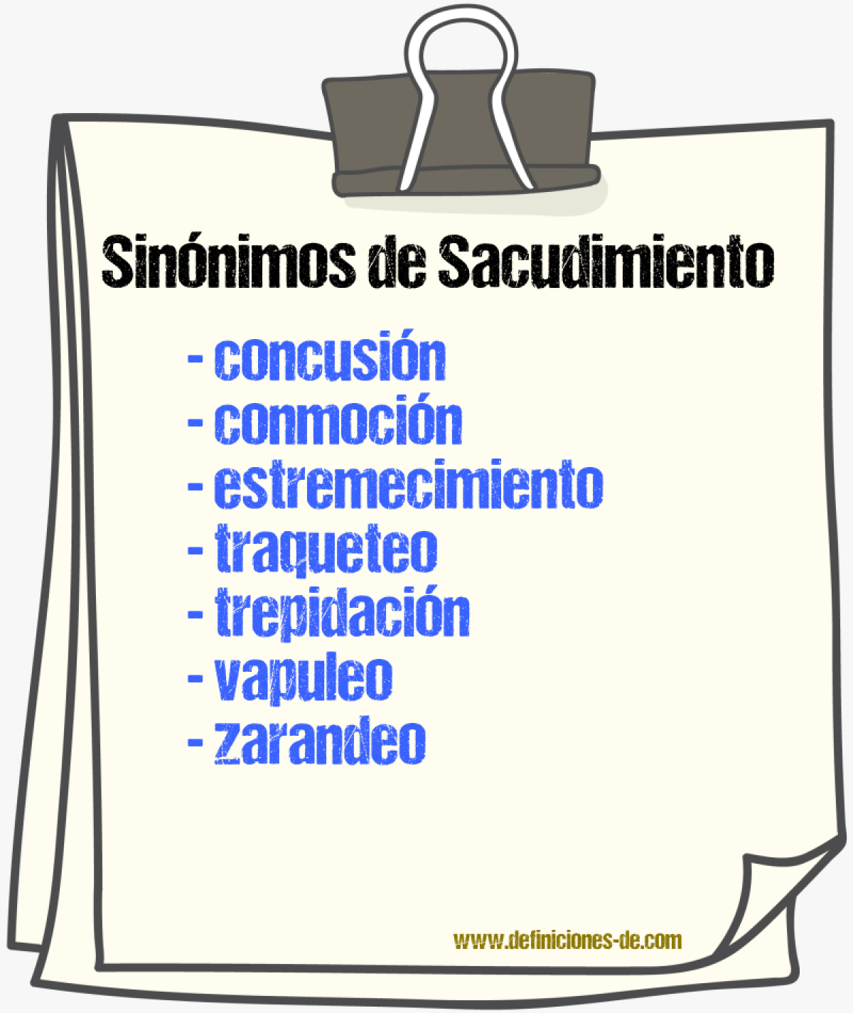 Sinnimos de sacudimiento