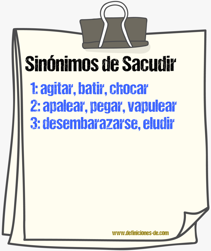 Sinnimos de sacudir