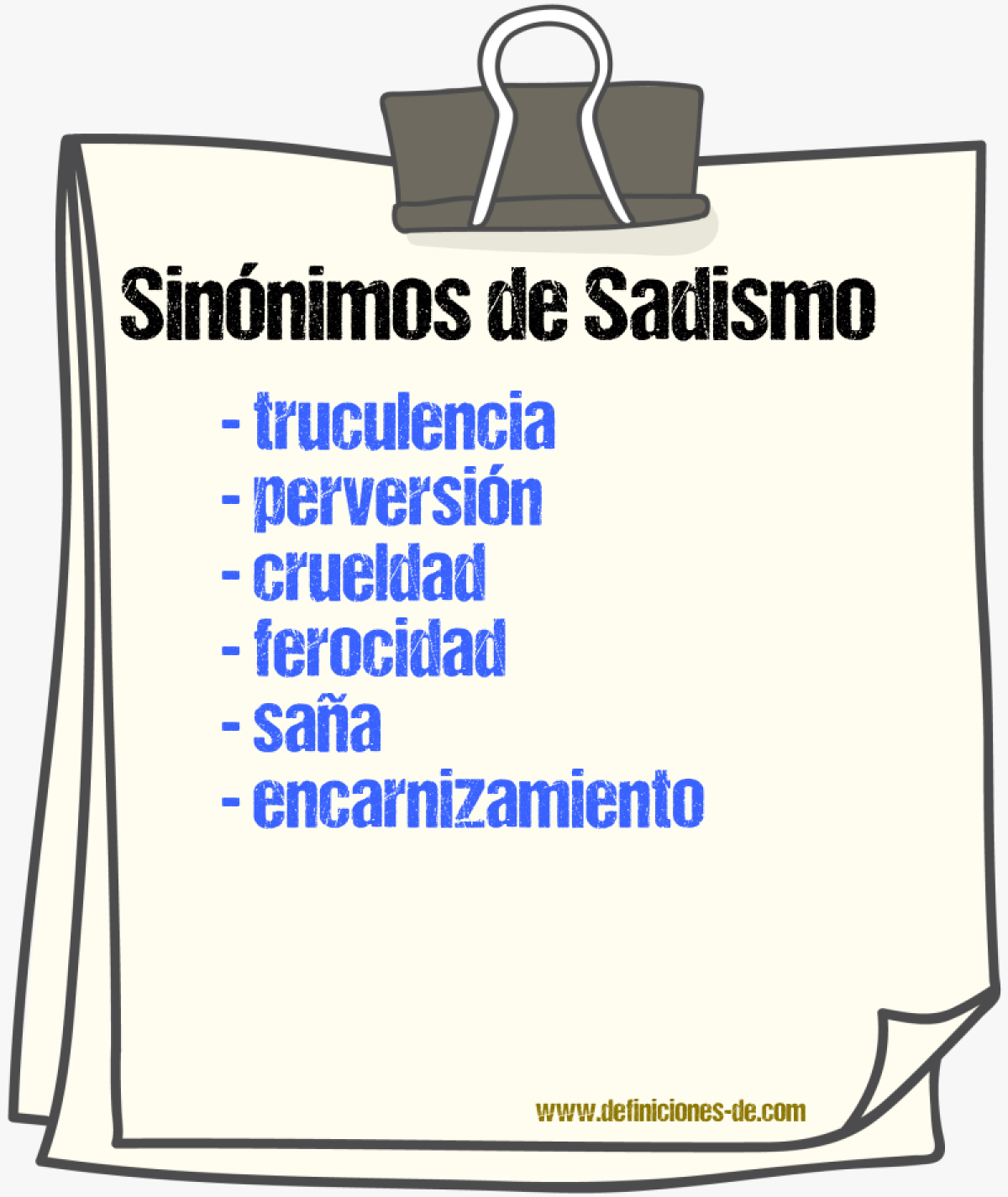 Sinnimos de sadismo