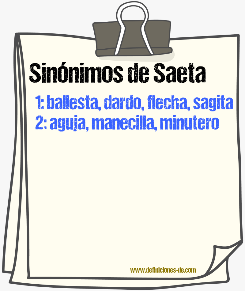 Sinnimos de saeta