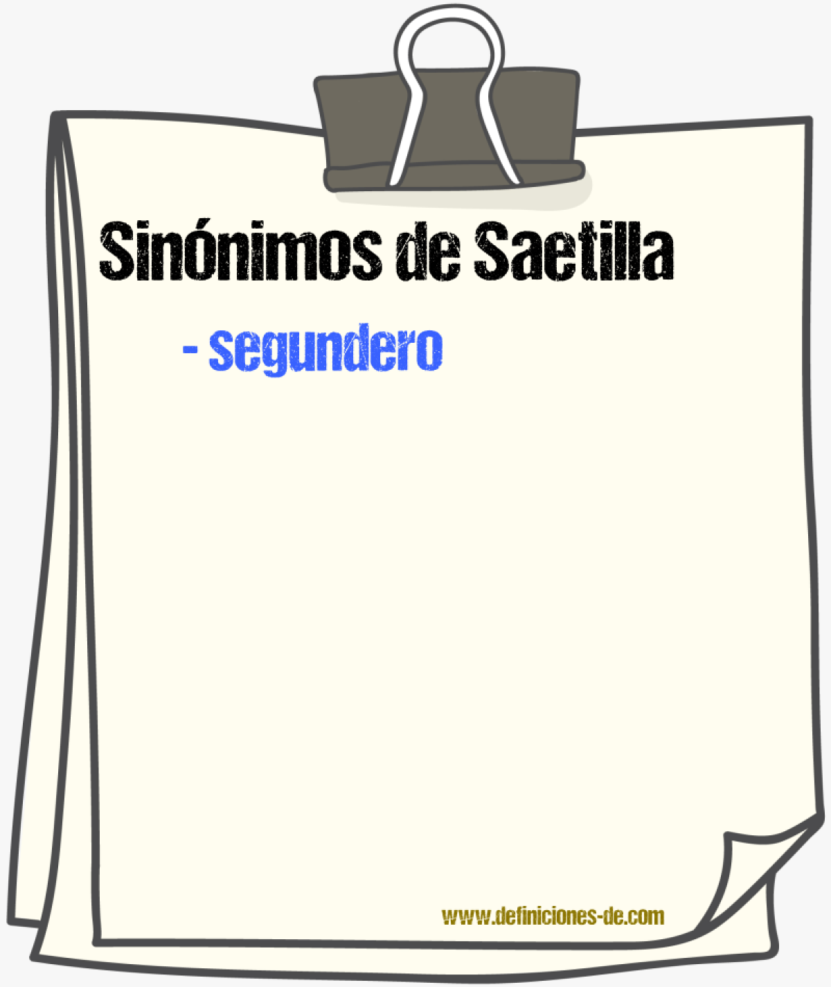 Sinnimos de saetilla