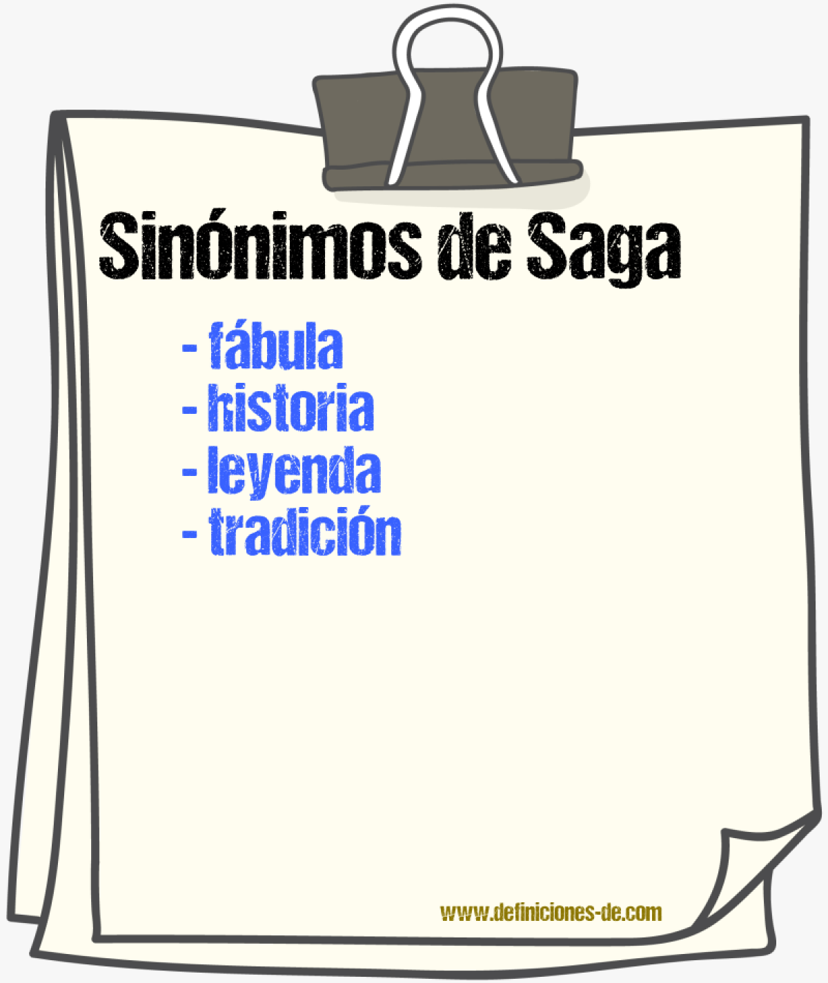 Sinnimos de saga