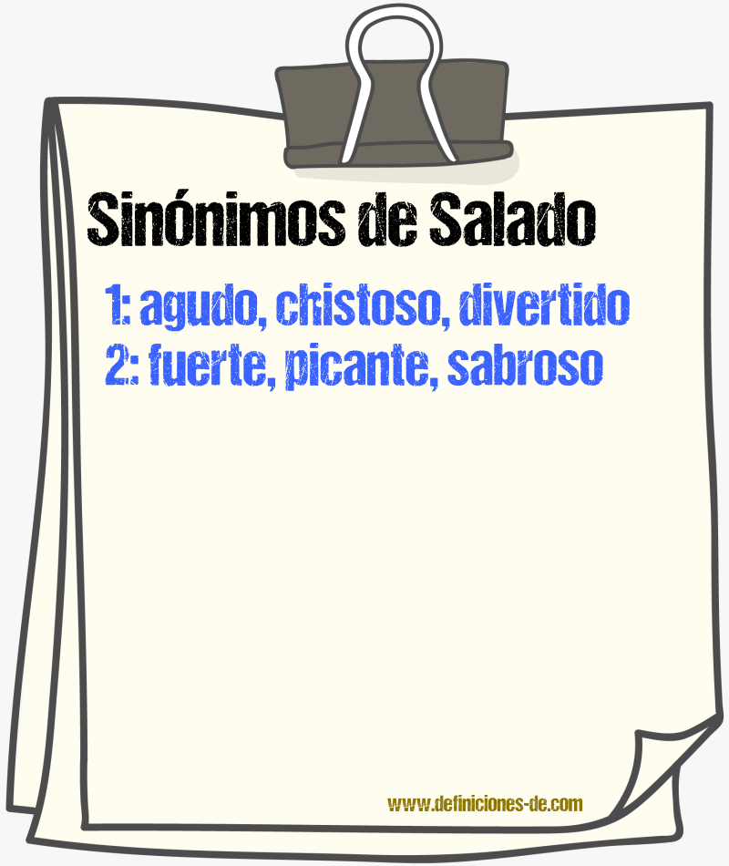 Sinnimos de salado