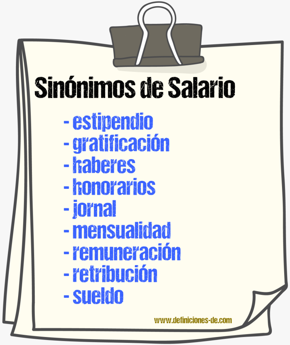 Sinnimos de salario