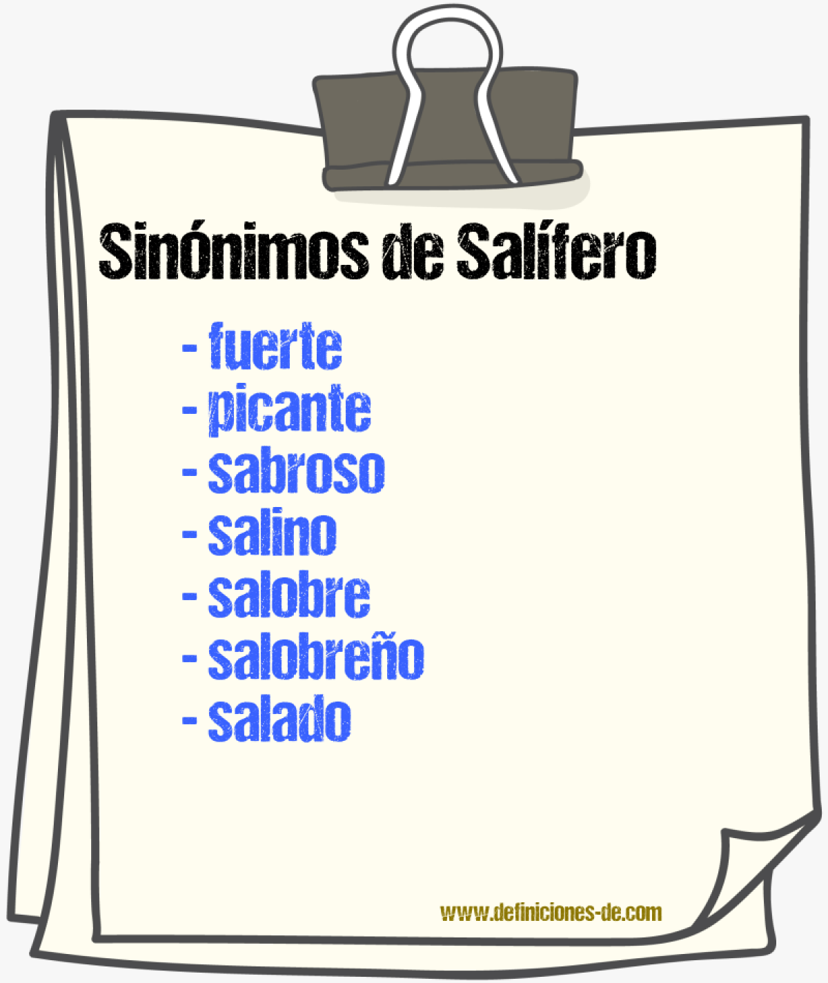 Sinnimos de salfero