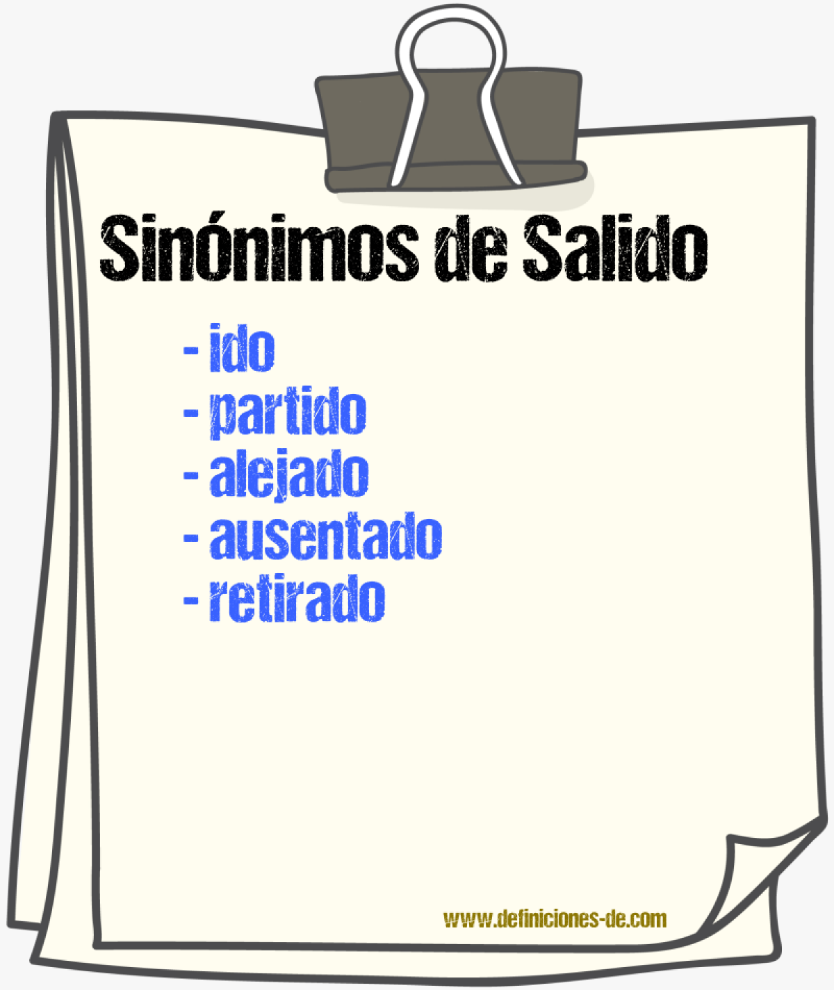 Sinónimos de salido