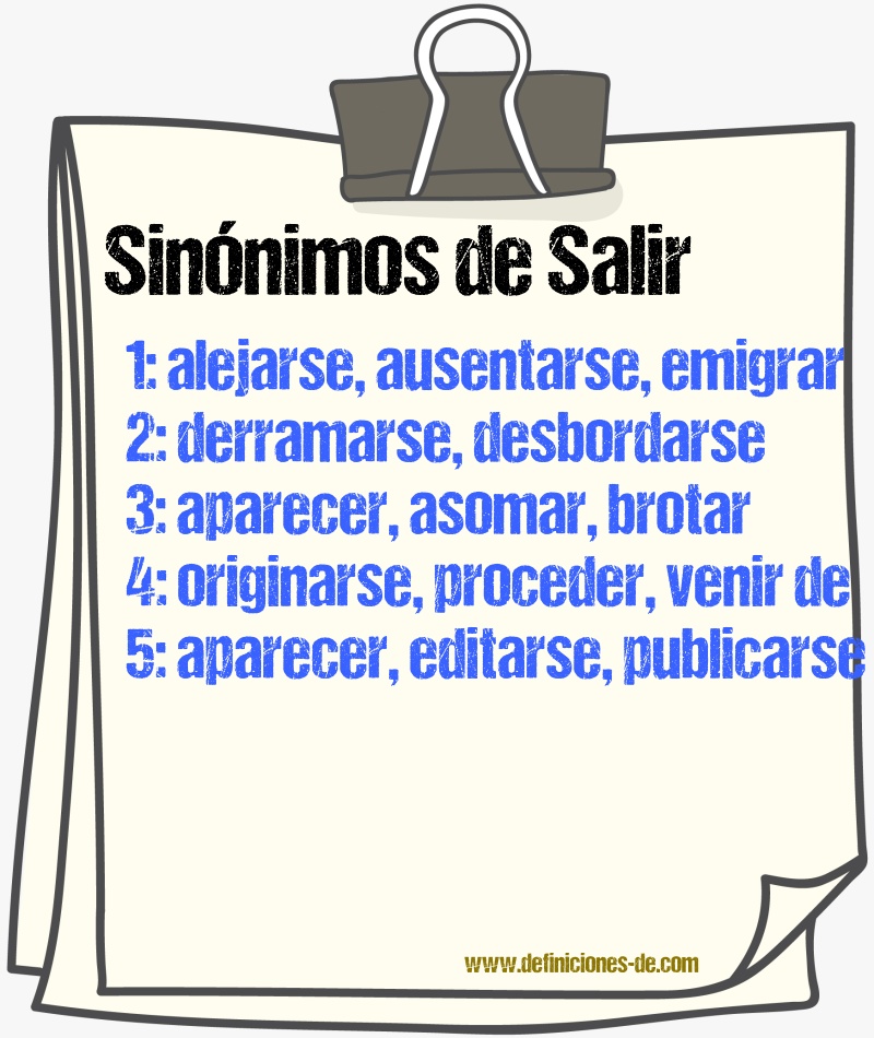 Sinnimos de salir