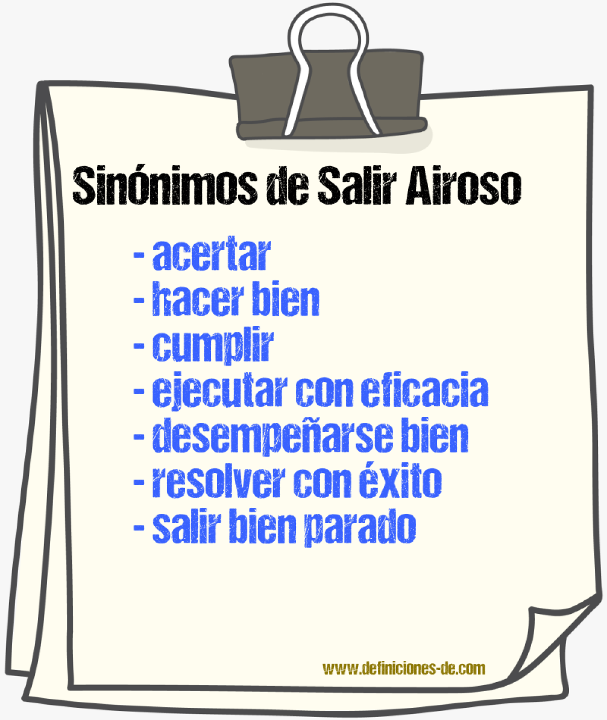 Sinónimos de salir airoso