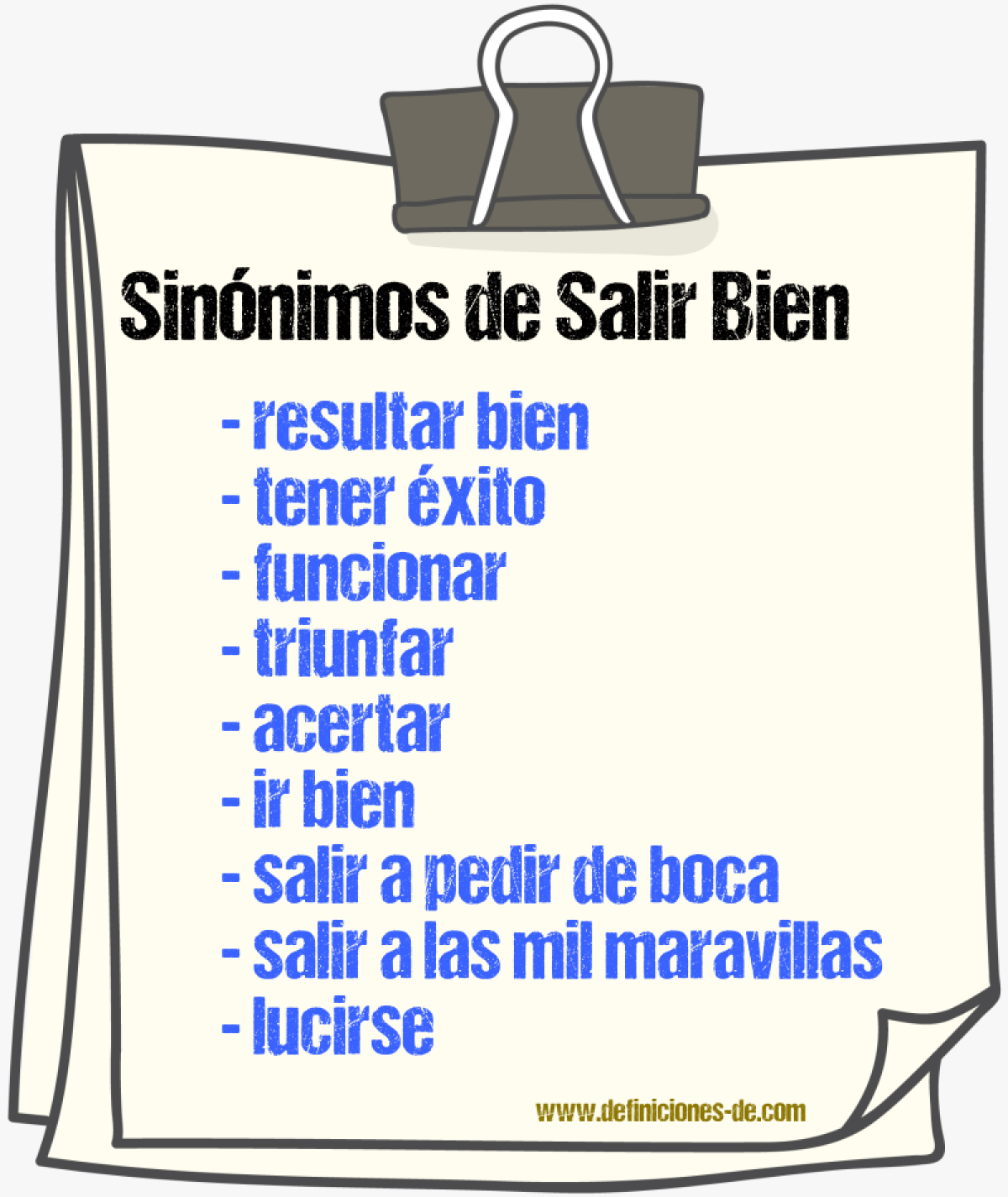 Sinónimos de salir bien