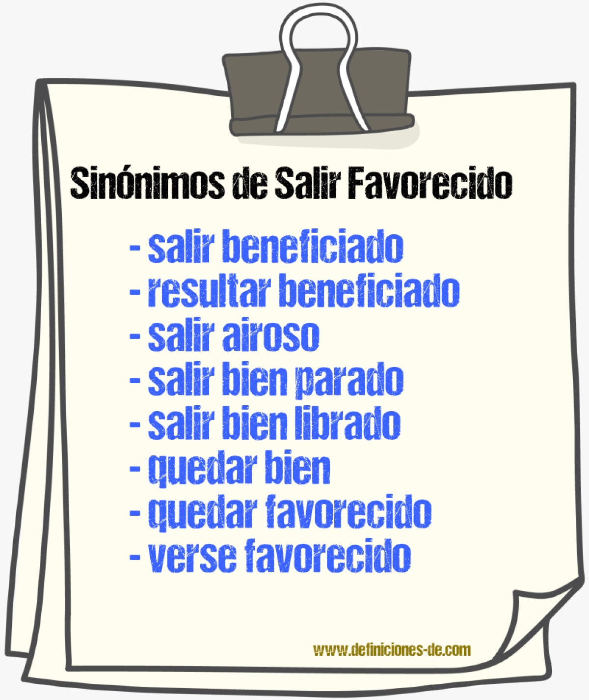 Sinónimos de salir favorecido