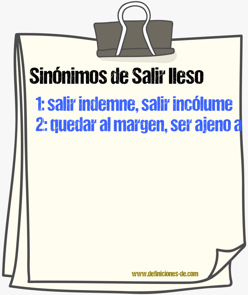 Sinónimos de salir ileso