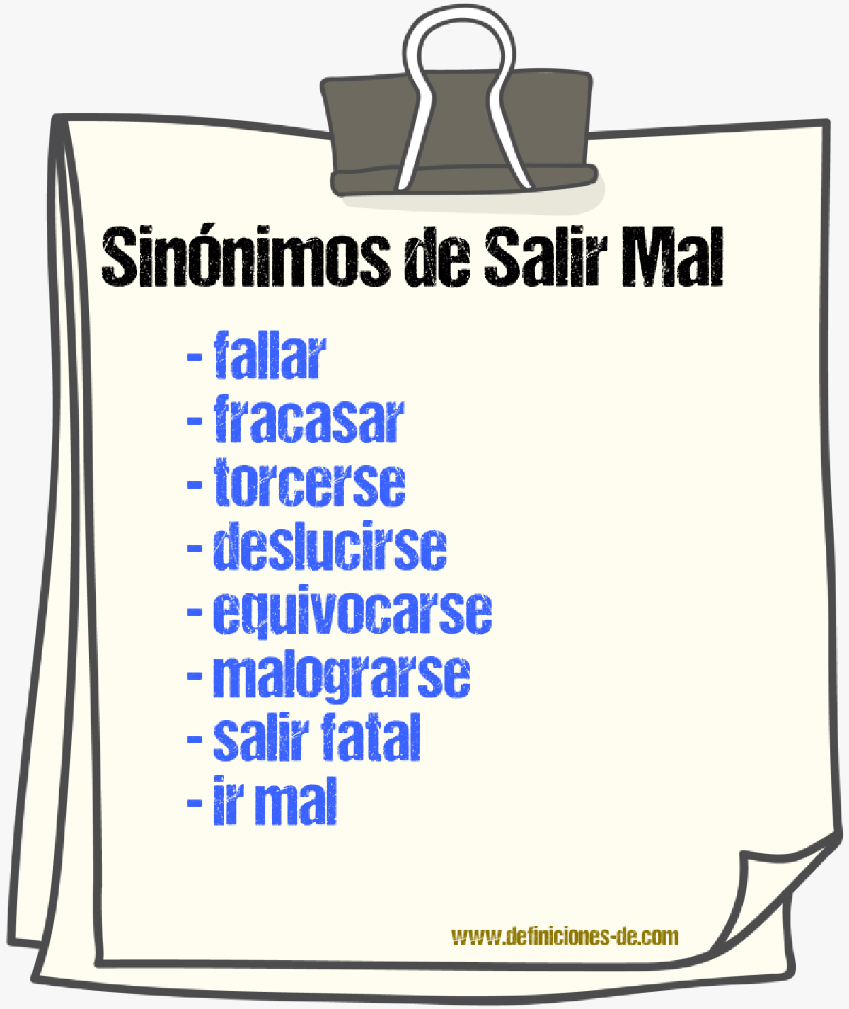 Sinónimos de salir mal