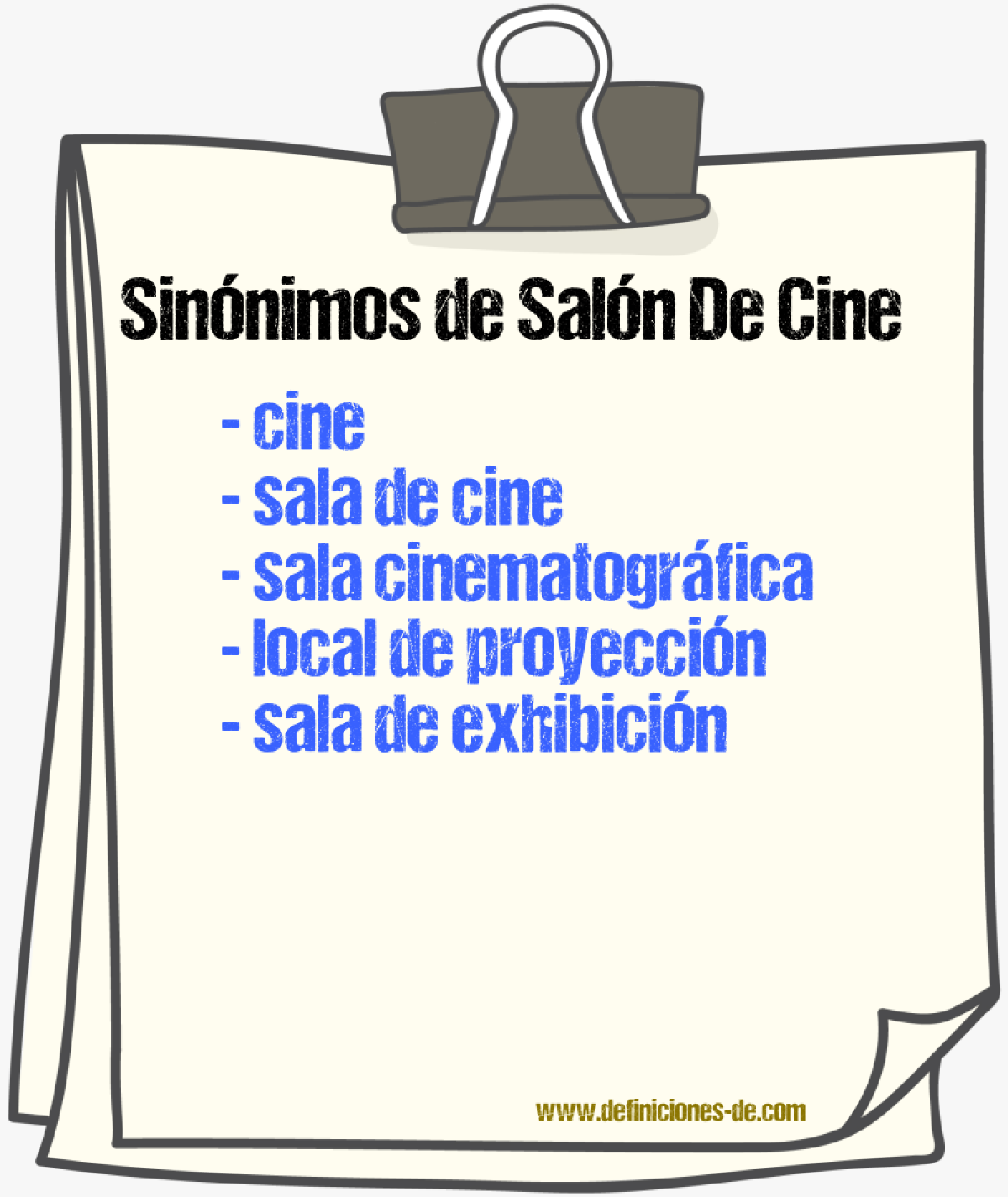 Sinónimos de salón de cine