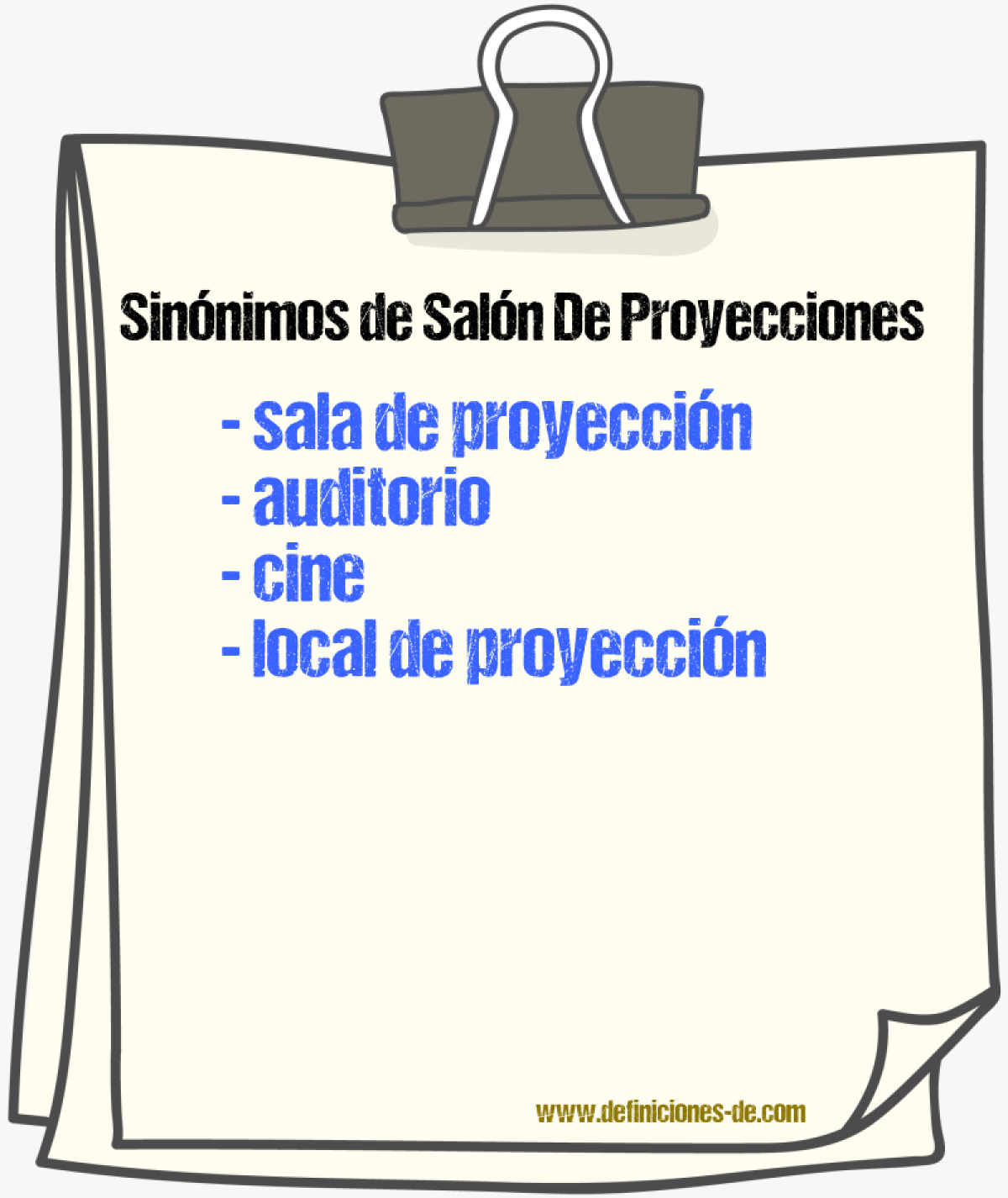 Sinónimos de salón de proyecciones