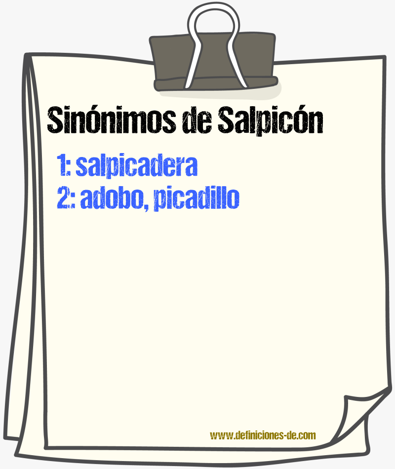 Sinnimos de salpicn