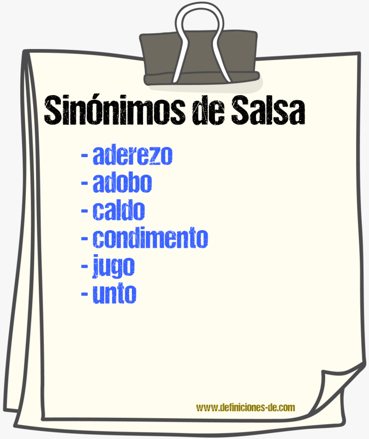 Sinnimos de salsa